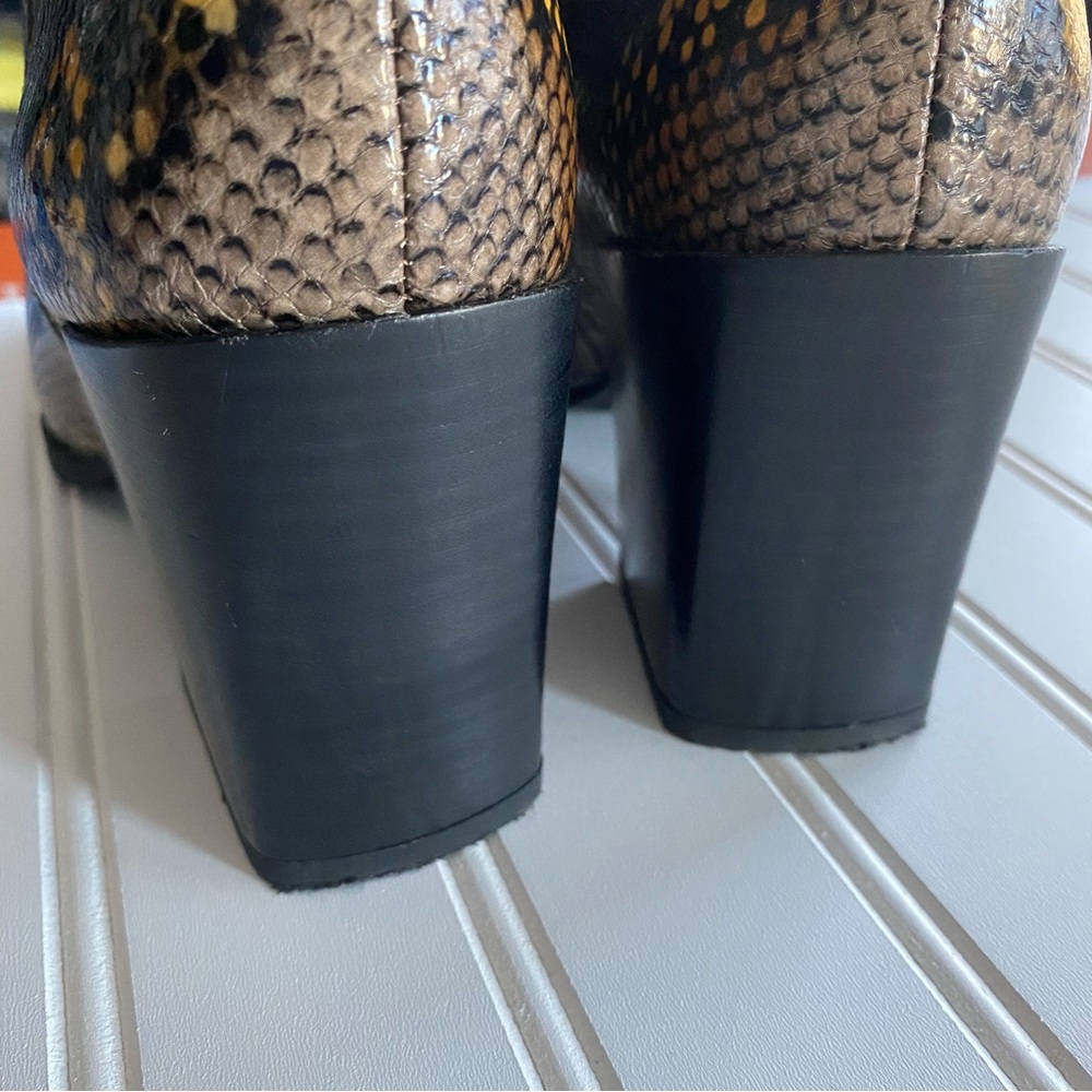 Franco Sarto Snake Print Block Heel Bootie - 8m - image 6